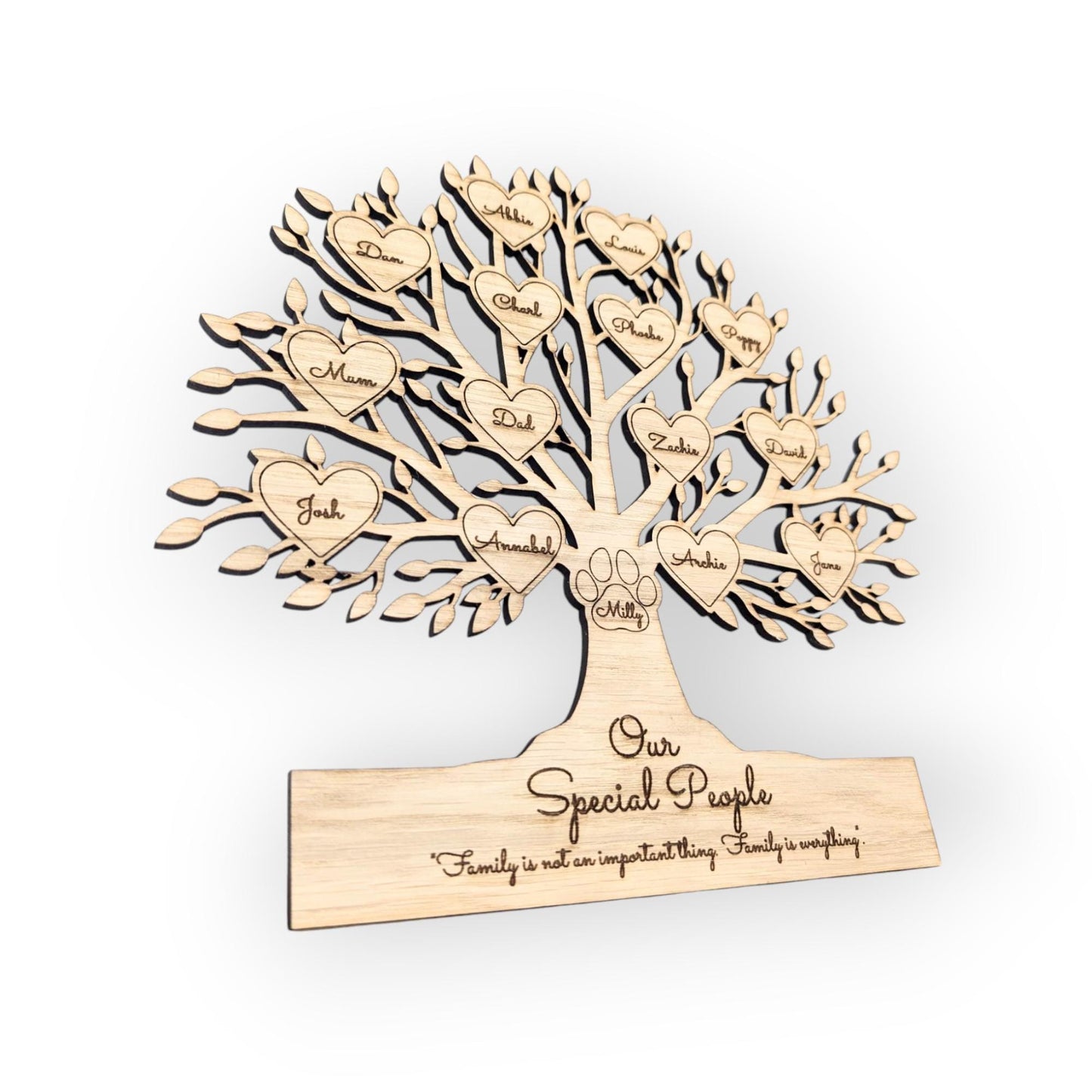 Wooden Family Tree Gift  l Any Text, Any Names Family Tree Sign l Family Sign l Family Tree Personalised l Family Tree Ornament