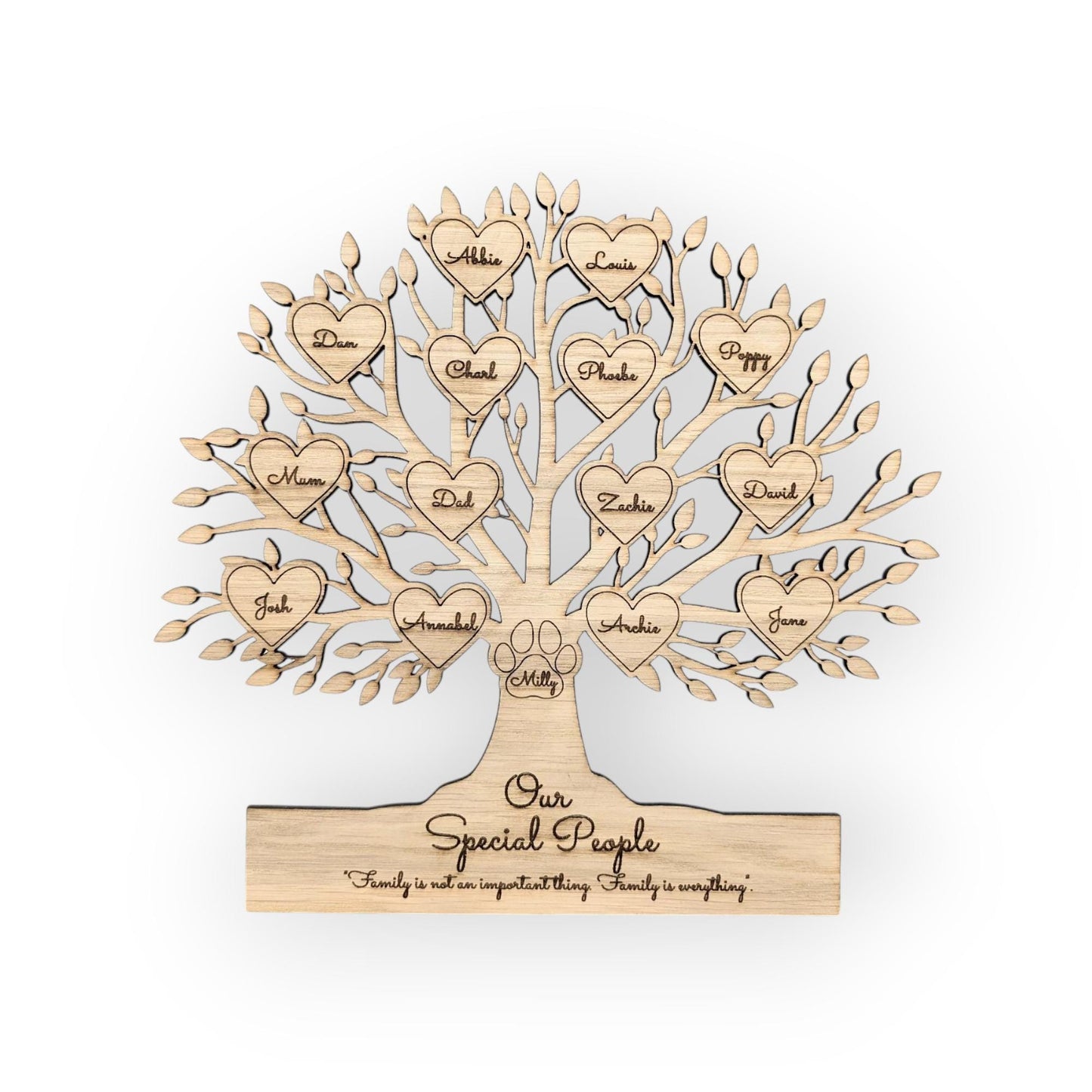 Wooden Family Tree Gift  l Any Text, Any Names Family Tree Sign l Family Sign l Family Tree Personalised l Family Tree Ornament