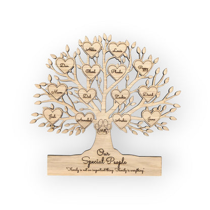 Wooden Family Tree Gift  l Any Text, Any Names Family Tree Sign l Family Sign l Family Tree Personalised l Family Tree Ornament