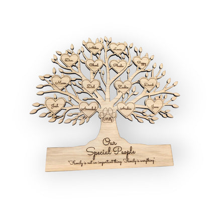 Wooden Family Tree Gift  l Any Text, Any Names Family Tree Sign l Family Sign l Family Tree Personalised l Family Tree Ornament