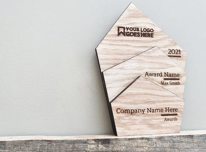 Unique Wooden Freestanding Custom Award Trophy  - Eco-friendly Trophies - Different Sizes Available