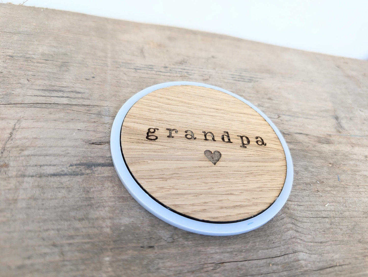 Personalised Grandad Wooden Coaster. Gift for a Grandpa. Handmade Grandad, Grandpa, Personalised Coaster. Fathers Day Gift for Grandad.