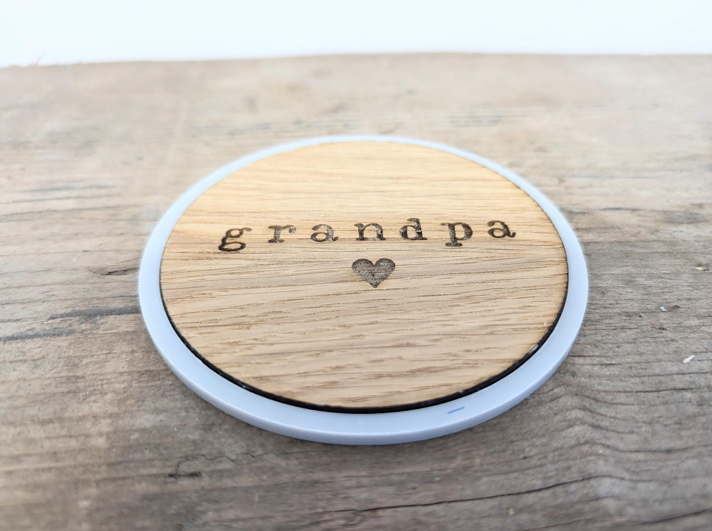 Personalised Grandad Wooden Coaster. Gift for a Grandpa. Handmade Grandad, Grandpa, Personalised Coaster. Fathers Day Gift for Grandad.